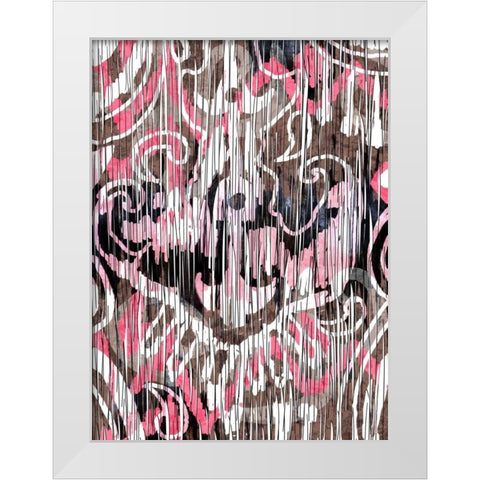 Rustic Ikat Border I White Modern Wood Framed Art Print by Biscardi, Nicholas