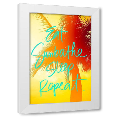Golden Palm White Modern Wood Framed Art Print by Bryant, Susan