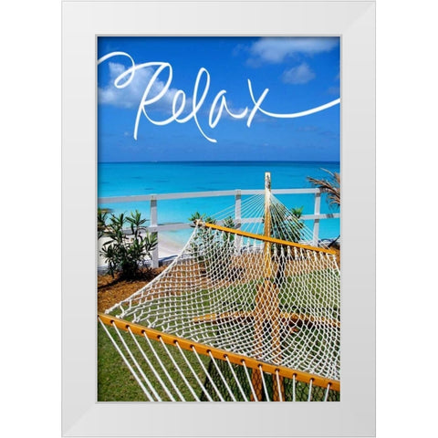 Relax White Modern Wood Framed Art Print by Bryant, Susan