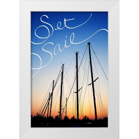 Set Sail White Modern Wood Framed Art Print by Bryant, Susan