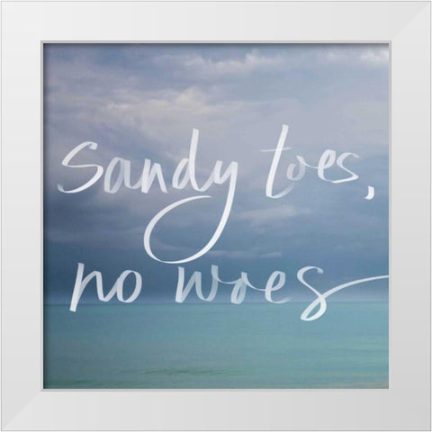 Sandy Toes White Modern Wood Framed Art Print by Bryant, Susan