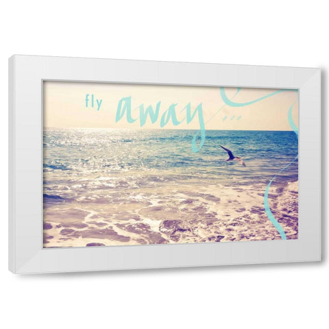 Fly Away White Modern Wood Framed Art Print by Bryant, Susan