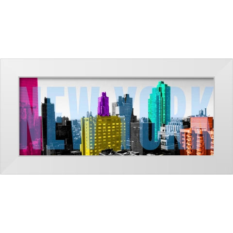 Neon NYC White Modern Wood Framed Art Print by Bryant, Susan
