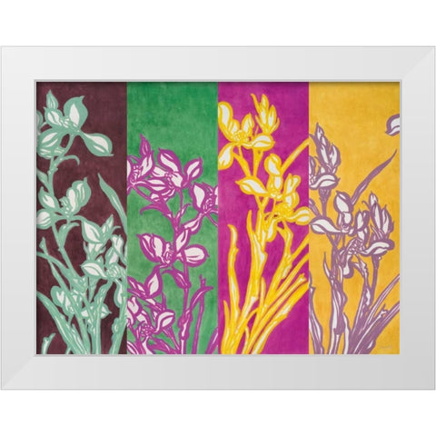 Cattleyas White Modern Wood Framed Art Print by Loreth, Lanie