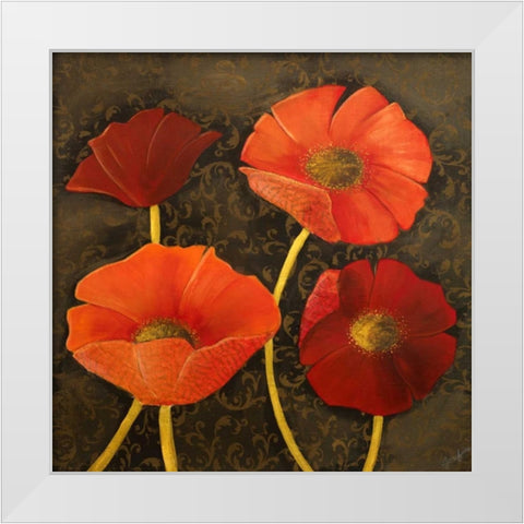 Gilded Floral I White Modern Wood Framed Art Print by Josefina
