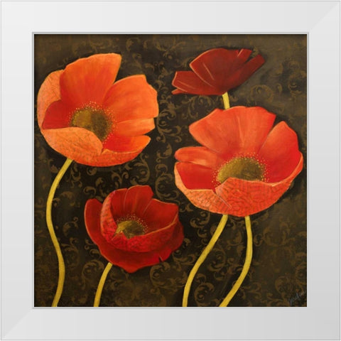 Gilded Floral II White Modern Wood Framed Art Print by Josefina