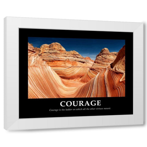 Courage White Modern Wood Framed Art Print by Lake, Shelley