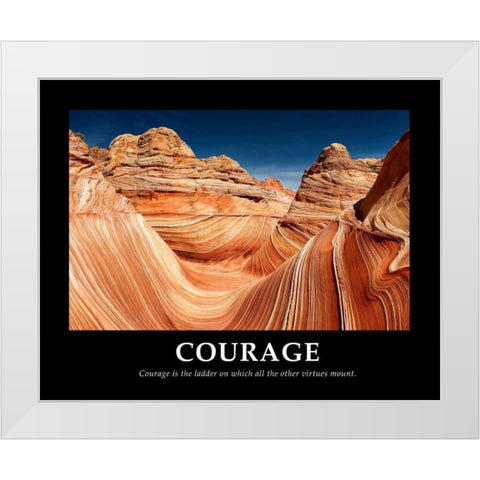 Courage White Modern Wood Framed Art Print by Lake, Shelley