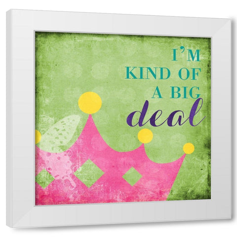 Big Deal I White Modern Wood Framed Art Print by SD Graphics Studio