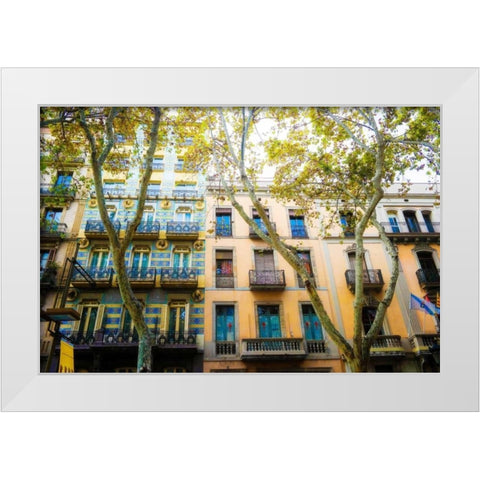 Dream Street White Modern Wood Framed Art Print by Acosta