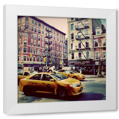 Coffee Break White Modern Wood Framed Art Print by Acosta