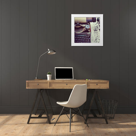 Antique Text White Modern Wood Framed Art Print by Acosta