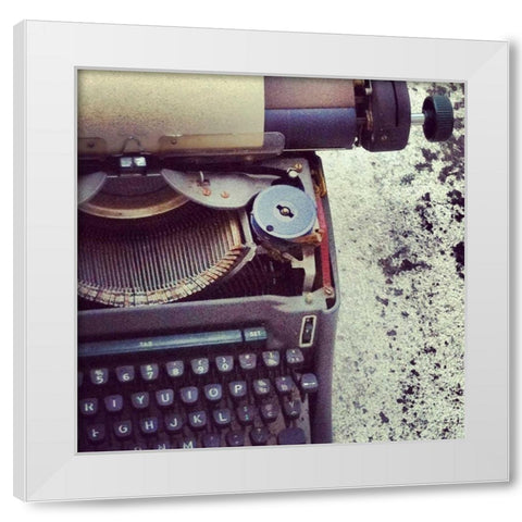 Antique Text White Modern Wood Framed Art Print by Acosta