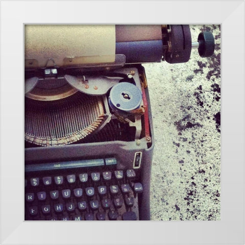 Antique Text White Modern Wood Framed Art Print by Acosta