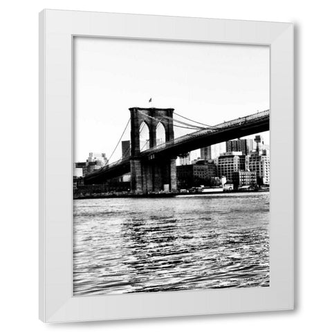 Bridge of Brooklyn BW II White Modern Wood Framed Art Print by Acosta