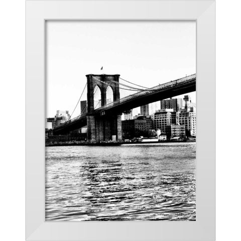 Bridge of Brooklyn BW II White Modern Wood Framed Art Print by Acosta