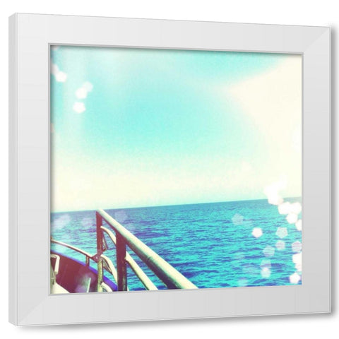 On the Horizon White Modern Wood Framed Art Print by Acosta
