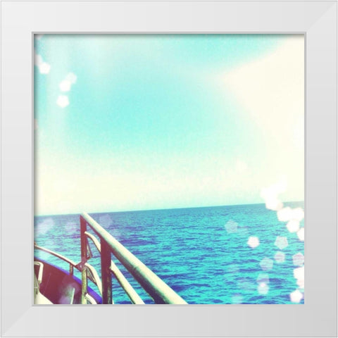 On the Horizon White Modern Wood Framed Art Print by Acosta