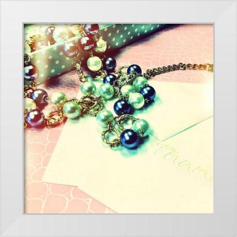 Thanks  (jewelry) White Modern Wood Framed Art Print by Acosta