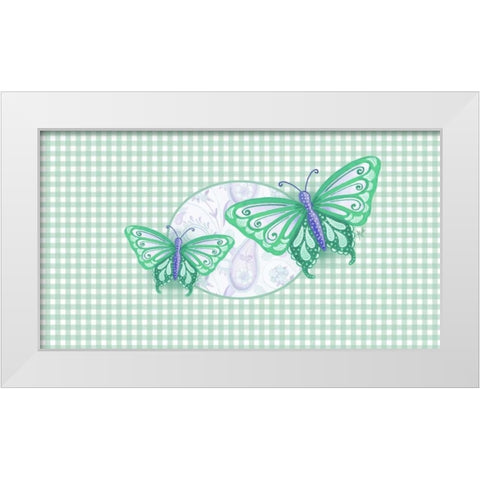 Colorful Butterflies I White Modern Wood Framed Art Print by Metz, Andi