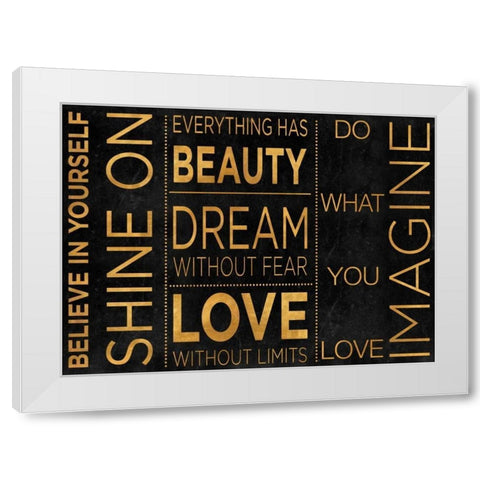 Believe Inspiration White Modern Wood Framed Art Print by SD Graphics Studio