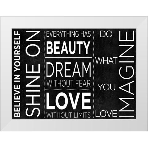 Believe Inspiration White Modern Wood Framed Art Print by SD Graphics Studio
