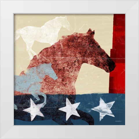 American Horse II White Modern Wood Framed Art Print by Meneely, Dan