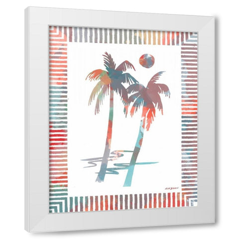 Watercolor Palms I White Modern Wood Framed Art Print by Biscardi, Nicholas