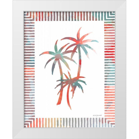 Watercolor Palms III White Modern Wood Framed Art Print by Biscardi, Nicholas