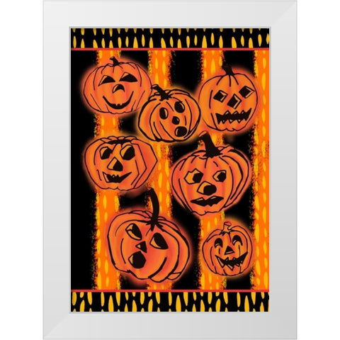 Pumpkin Patch Pals I White Modern Wood Framed Art Print by Biscardi, Nicholas