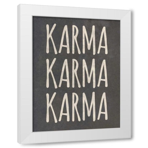 Karma I White Modern Wood Framed Art Print by SD Graphics Studio