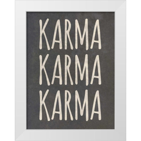 Karma I White Modern Wood Framed Art Print by SD Graphics Studio