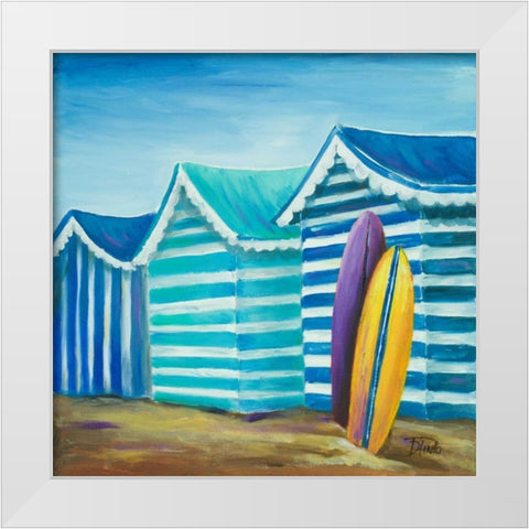 Beach Cabana I White Modern Wood Framed Art Print by Pinto, Patricia