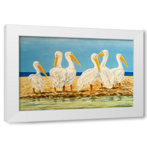 Coastal Flock II White Modern Wood Framed Art Print by Baliko, Linda