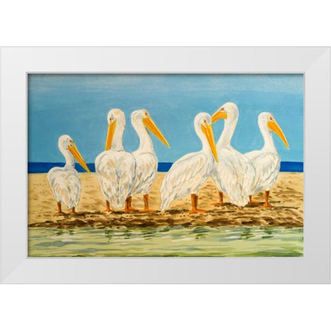 Coastal Flock II White Modern Wood Framed Art Print by Baliko, Linda