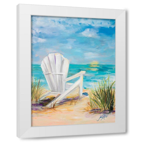 Relax in the Beach Breeze White Modern Wood Framed Art Print by DeRice, Julie