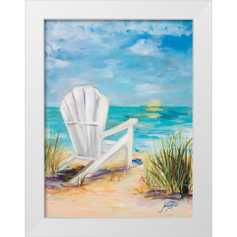 Relax in the Beach Breeze White Modern Wood Framed Art Print by DeRice, Julie