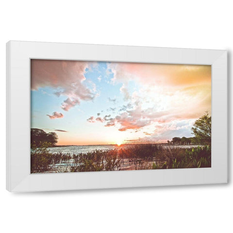 Sunset White Modern Wood Framed Art Print by Nawrocke, Bruce