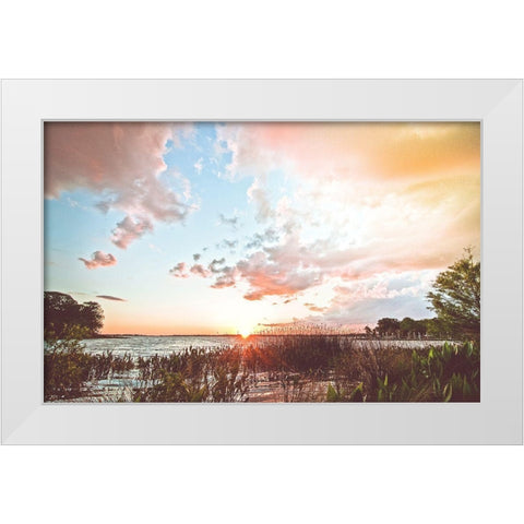Sunset White Modern Wood Framed Art Print by Nawrocke, Bruce