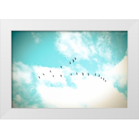 Flying V White Modern Wood Framed Art Print by Poynter, Kelly