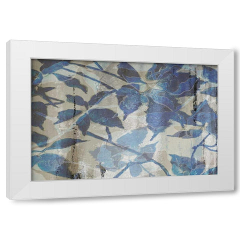 Indigo Shadows White Modern Wood Framed Art Print by Pinto, Patricia