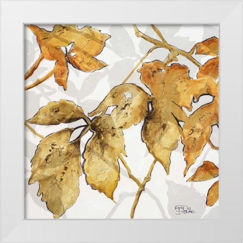 Gold Shadows II White Modern Wood Framed Art Print by Pinto, Patricia