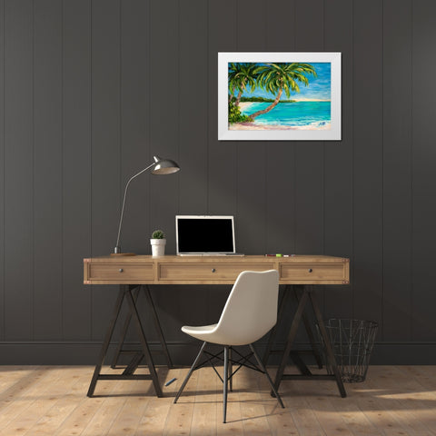 Palm Cove White Modern Wood Framed Art Print by DeRice, Julie