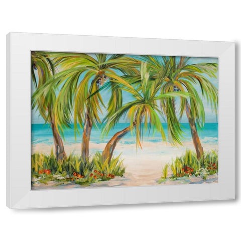Palm Life White Modern Wood Framed Art Print by DeRice, Julie