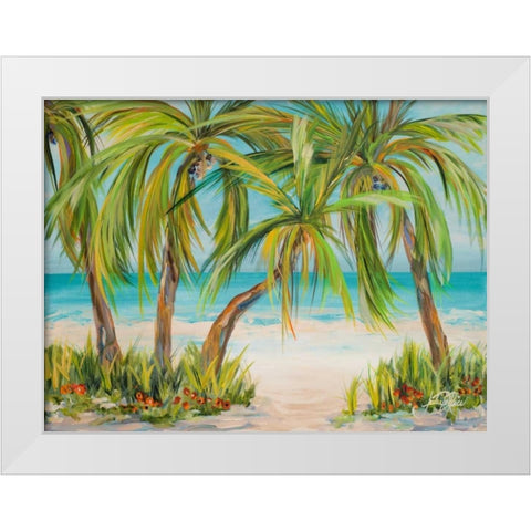 Palm Life White Modern Wood Framed Art Print by DeRice, Julie