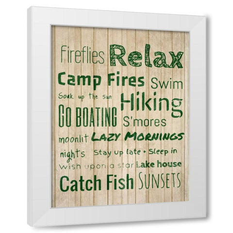 Fireflies White Modern Wood Framed Art Print by Acosta