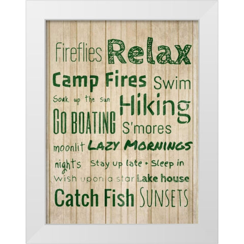 Fireflies White Modern Wood Framed Art Print by Acosta