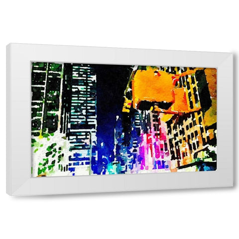 City Lights White Modern Wood Framed Art Print by Acosta
