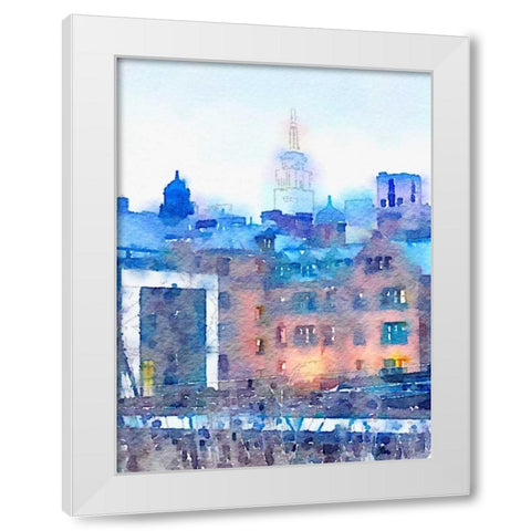 Watercolor New York White Modern Wood Framed Art Print by Acosta