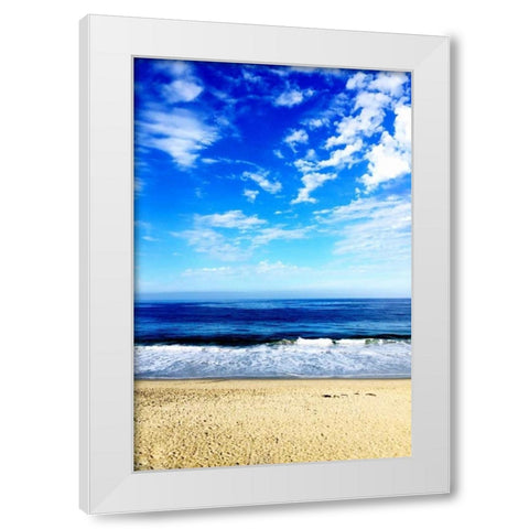 The Ocean Is Blue White Modern Wood Framed Art Print by Acosta